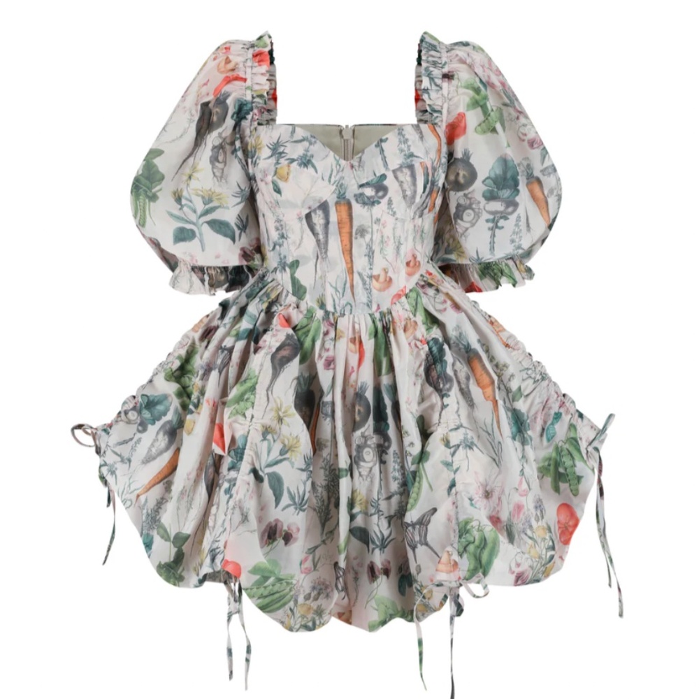 Floral Puff Sleeve Dress - Picture 2 of 13